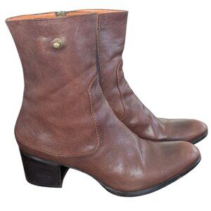 Duccia Del Duca Brown Mid Calf Leather Zip Up - Size 36